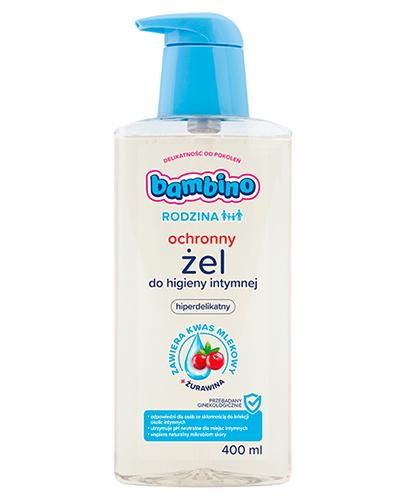 Bambino Rodzina Ochronny żel do higieny intymnej z kwasem mlekowym i żurawiną - 400 ml - cena, opinie, właściwości zdjęcie
