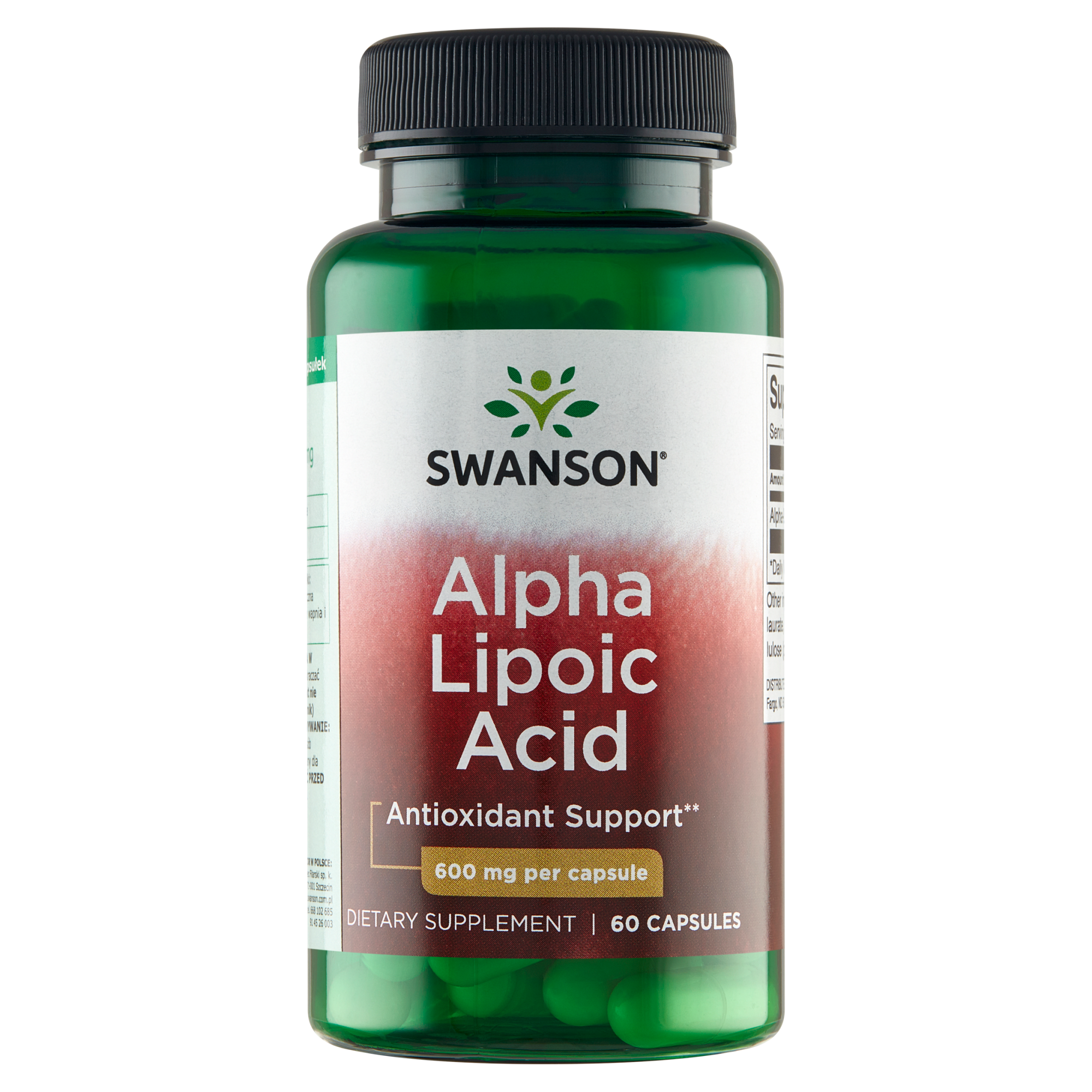 SWANSON ALA Kwas alfa liponowy 600 mg - 60 kaps. zdjęcie