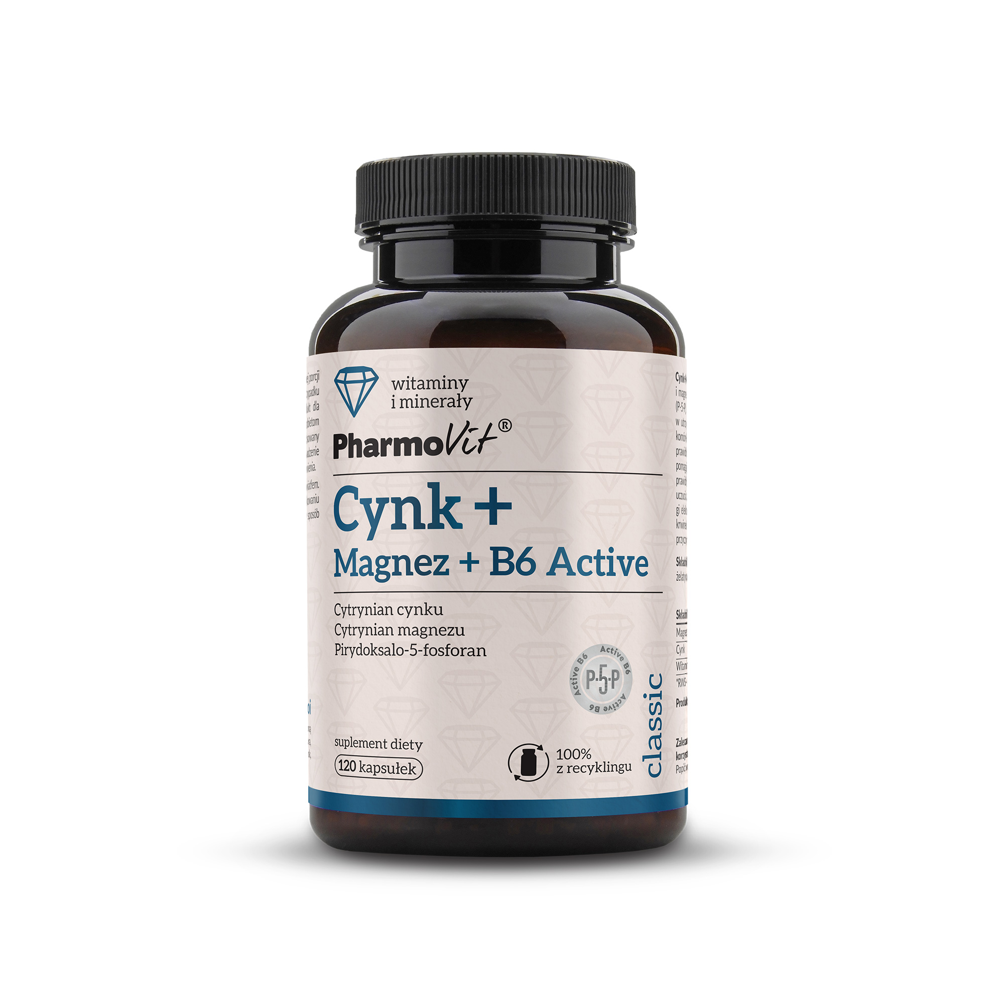 PharmoVit Cynk + Magnez + B6 Active, kapsułki, 120 sztuk zdjęcie
