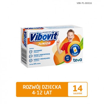 Vibovit Junior smak pomarańczowy dla dzieci 4-12 lat 14 saszetek 
