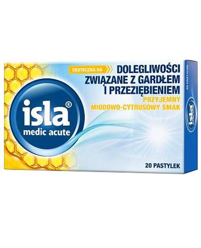 Isla Medic Acute Pastylki do ssania o smaku miodowo-cytrusowym - 20 szt. - cena, opinie, stosowanie zdjęcie