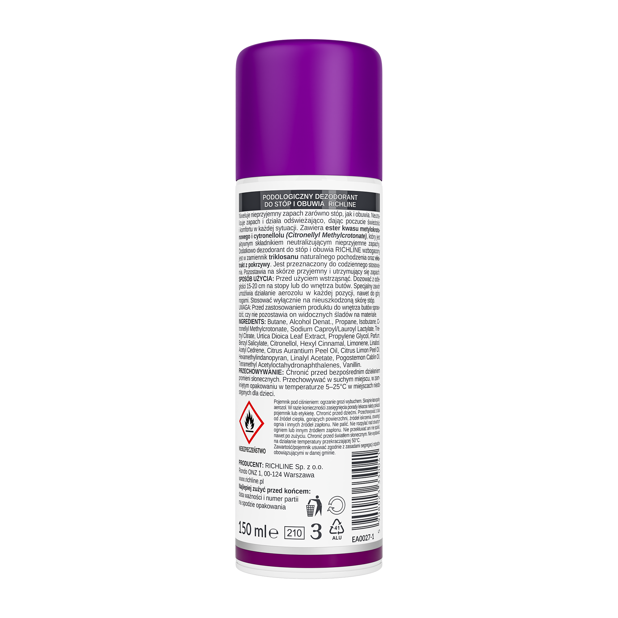 Richline Podologiczny dezodorant do stóp i obuwia, 150 ml