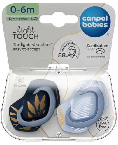 Canpol babies, smoczek silikonowy Light touch symetryczny Gold 0-6 m, 2 sztuki 22/664_blu zdjęcie