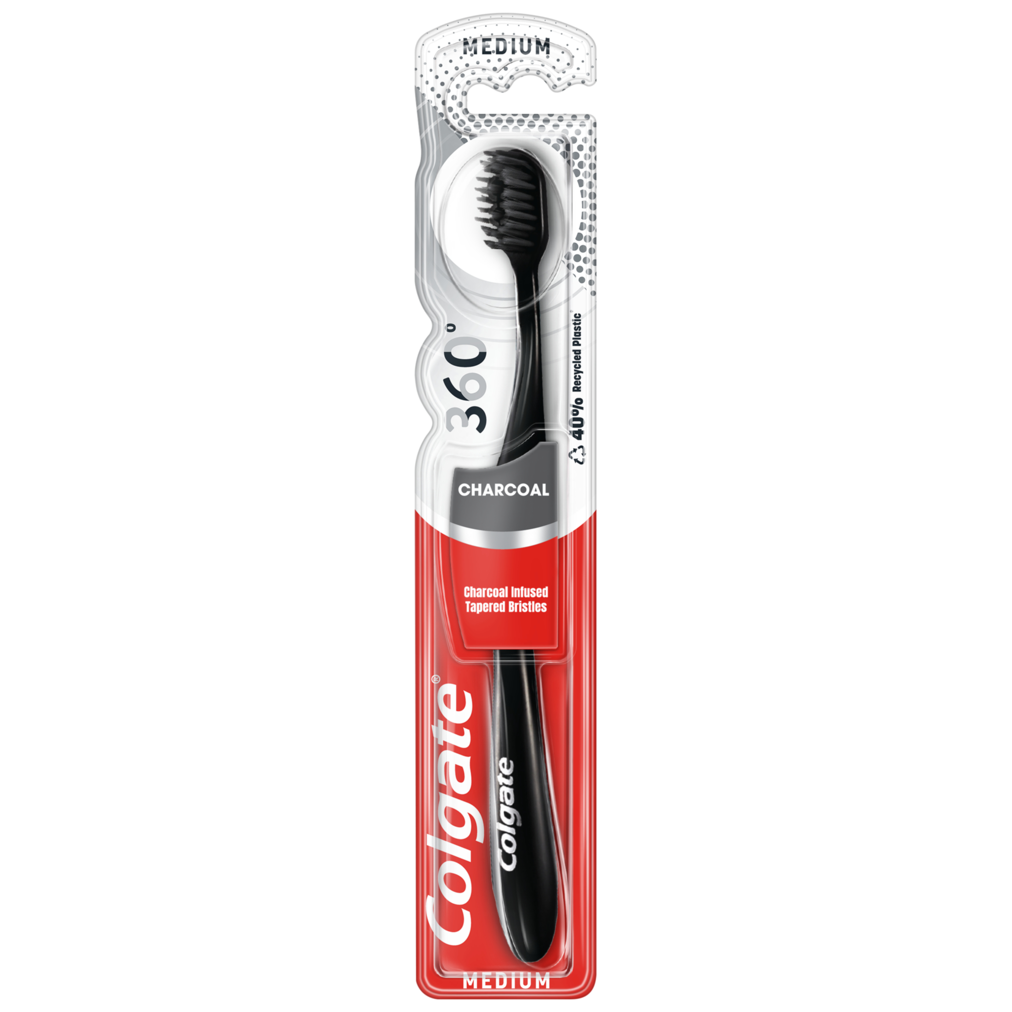 Colgate 360° Charcoal Medium Szczoteczka do zębów, 1 sztuka zdjęcie