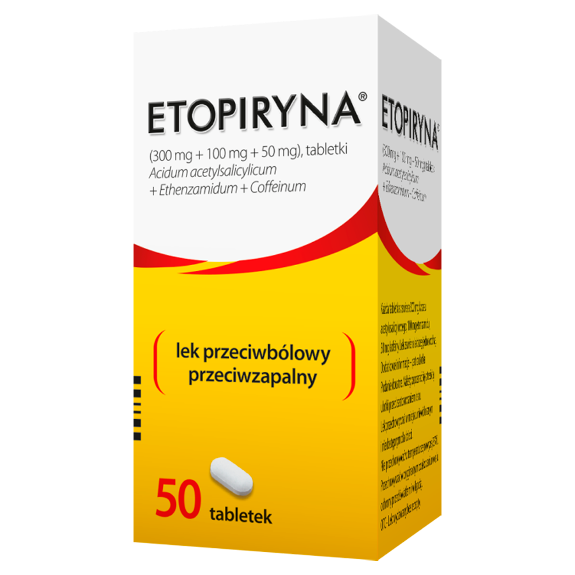 Etopiryna 300 mg + 100 mg + 50 mg 50 tabletek zdjęcie