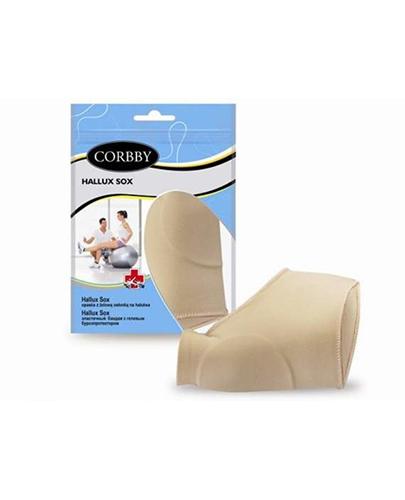 CORBBY HALLUX SOX Opaska z żelową osłonką na haluksa rozmiar L - 1 szt. zdjęcie