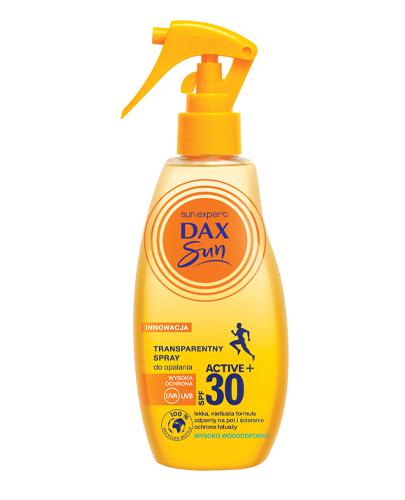 Dax Sun Active+ Transparentny Spray do opalania SPF30, 200 ml, cena, opinie, właściwości  zdjęcie