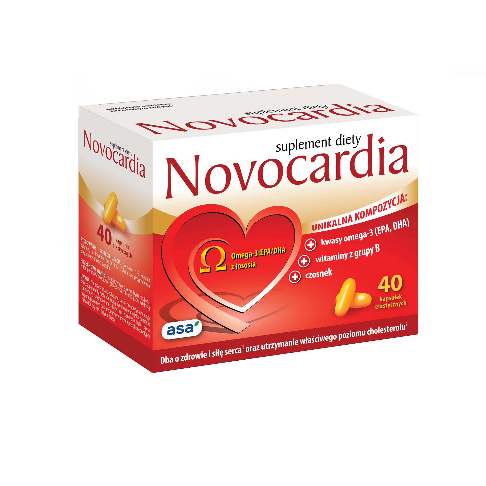 NOVOCARDIA, kwasy omega na serce, 40 kaps. zdjęcie