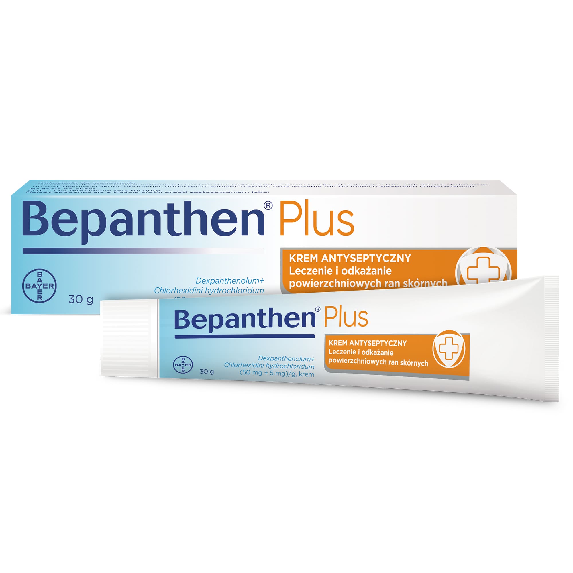 Bepanthen Plus (50 mg + 5 mg)/ g krem antyseptyczny na leczenie drobnych ran 30 g zdjęcie