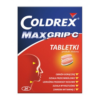 Coldrex MaxGrip C 500 mg + 25 mg + 5 mg + 20 mg + 30 mg 24 tabletki
