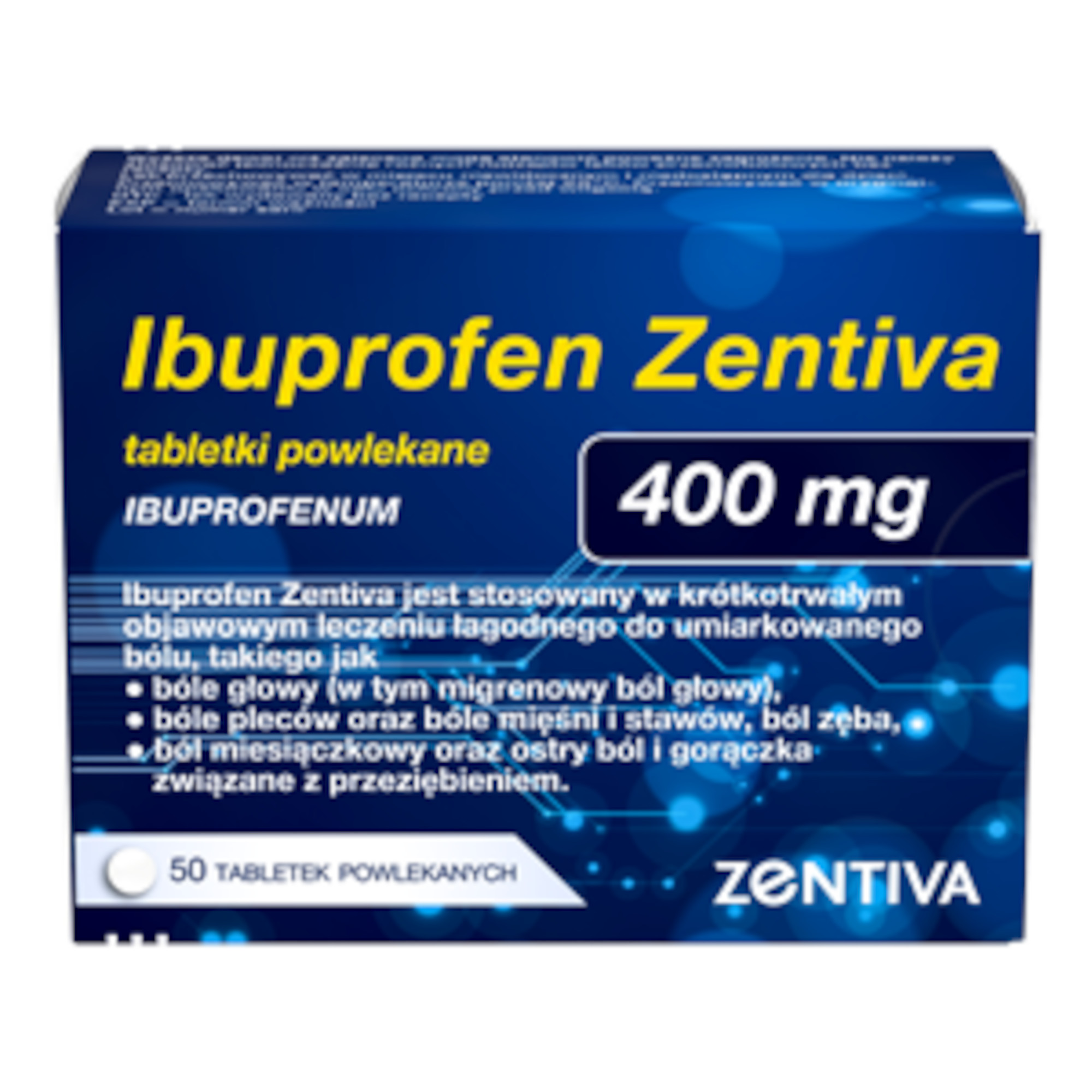 Ibuprofen Zentiva, 400 mg, tabletki, 50 sztuk zdjęcie