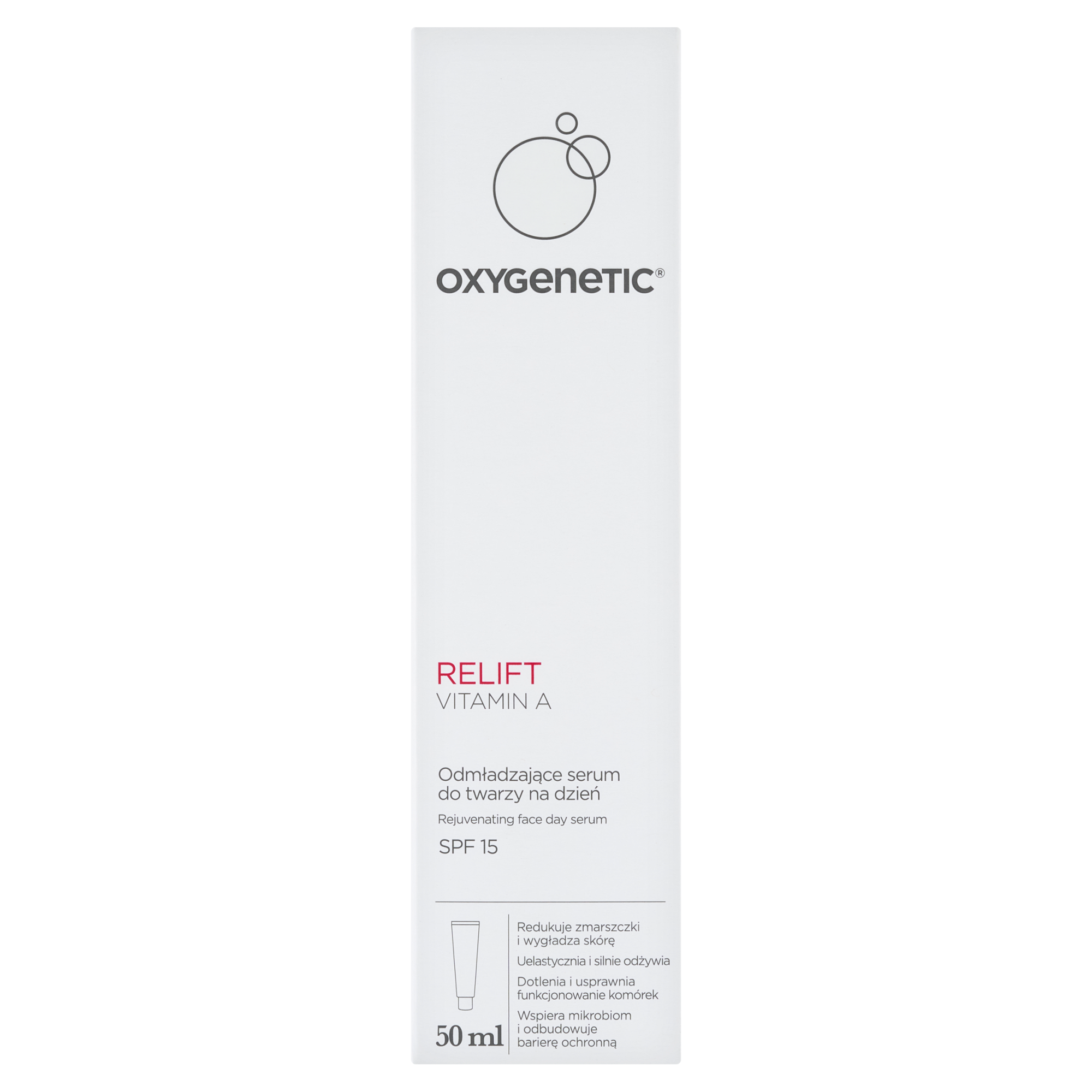 Oxygenetic Relift vitamin A, odmładzające serum do twarzy na dzień, SPF15, 50 ml zdjęcie
