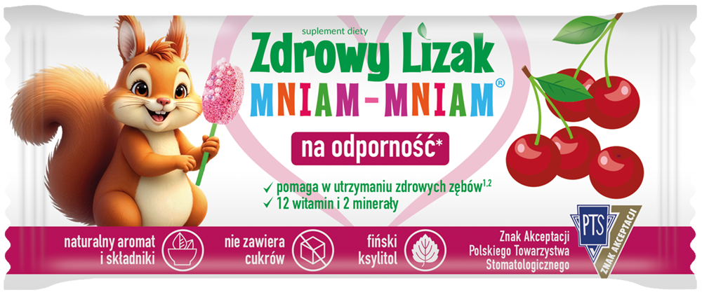 Zdrowy Lizak Mniam-Mniam Mussssująca wiśnia, 1 sztuka
