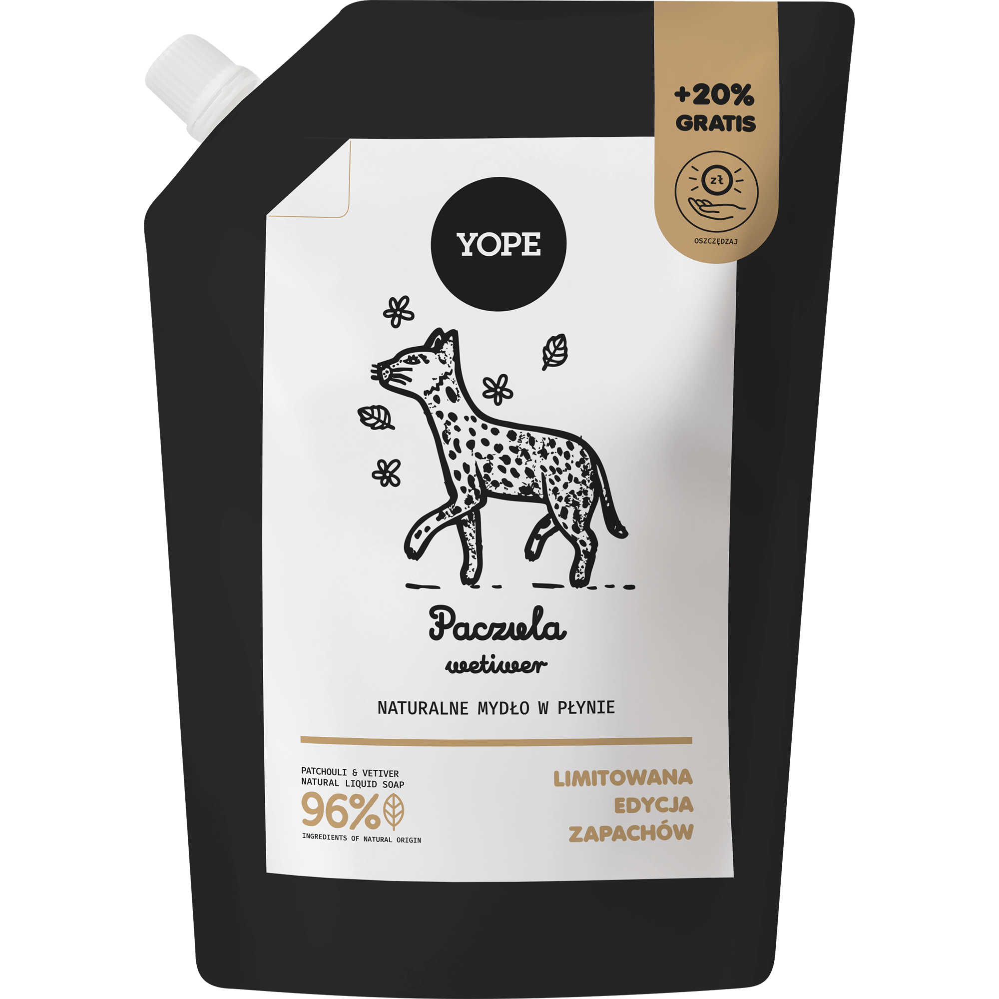 Yope Refill, mydło w płynie, Paczula Wetiwer, 600 ml zdjęcie