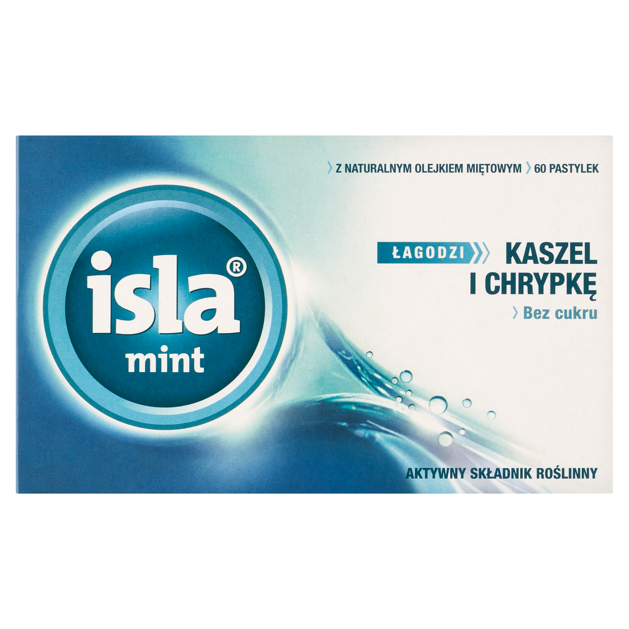 Isla Mint 80 mg łagodzi łagodzi kaszel i chrypkę, bez cukru 60 pastylek zdjęcie