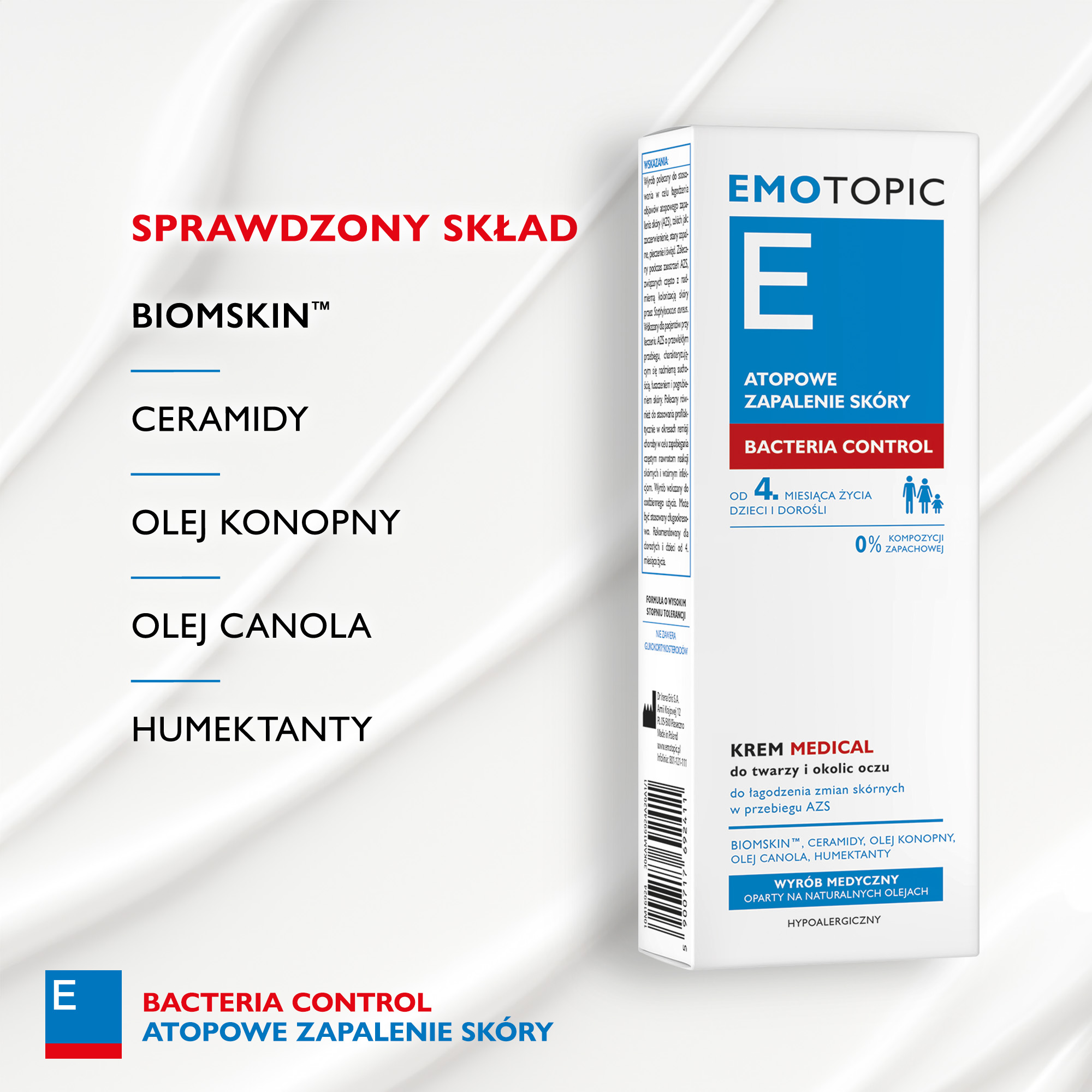Emotopic Bacteria Control krem Medical do twarzy i okolic oczu 50 ml