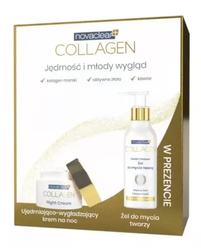 Novaclear Collagen krem ujędrniająco-wygładzający na noc 50 ml + żel do mycia twarzy 150 ml [ZESTAW] zdjęcie