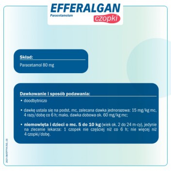 EFFERALGAN 80 mg, czopli, 10 sztuk
