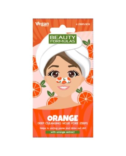 Beauty Formulas, głęboko oczyszczające paski na nos, pomarańcza, 6 sztuk zdjęcie