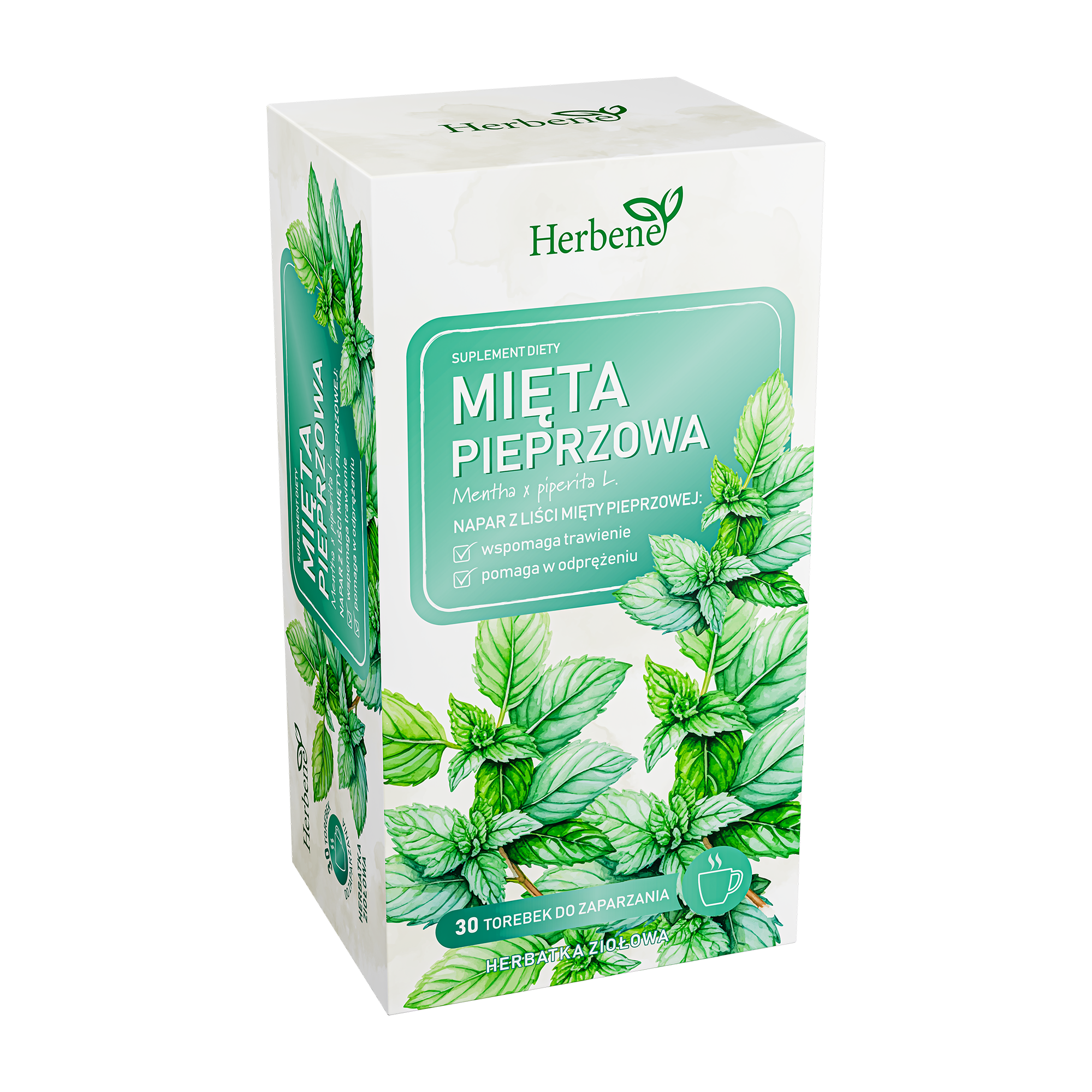Herbene herbatka ziołowa, Mięta Pieprzowa, saszetki, 30 sztuk