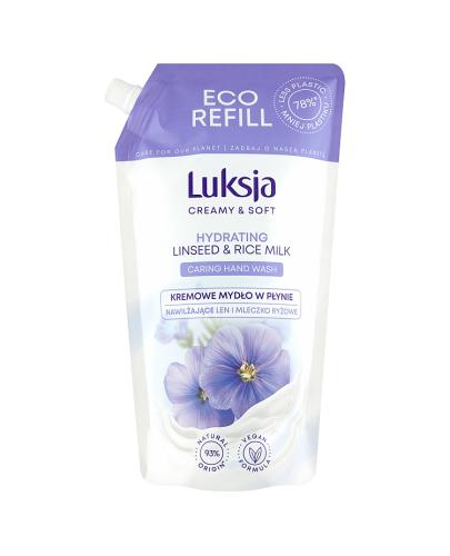 Luksja Creamy Soft Kremowe Mydło w płynie Len i Mleczko ryżowe Zapas, 900 ml, cena, opinie, stosowanie zdjęcie