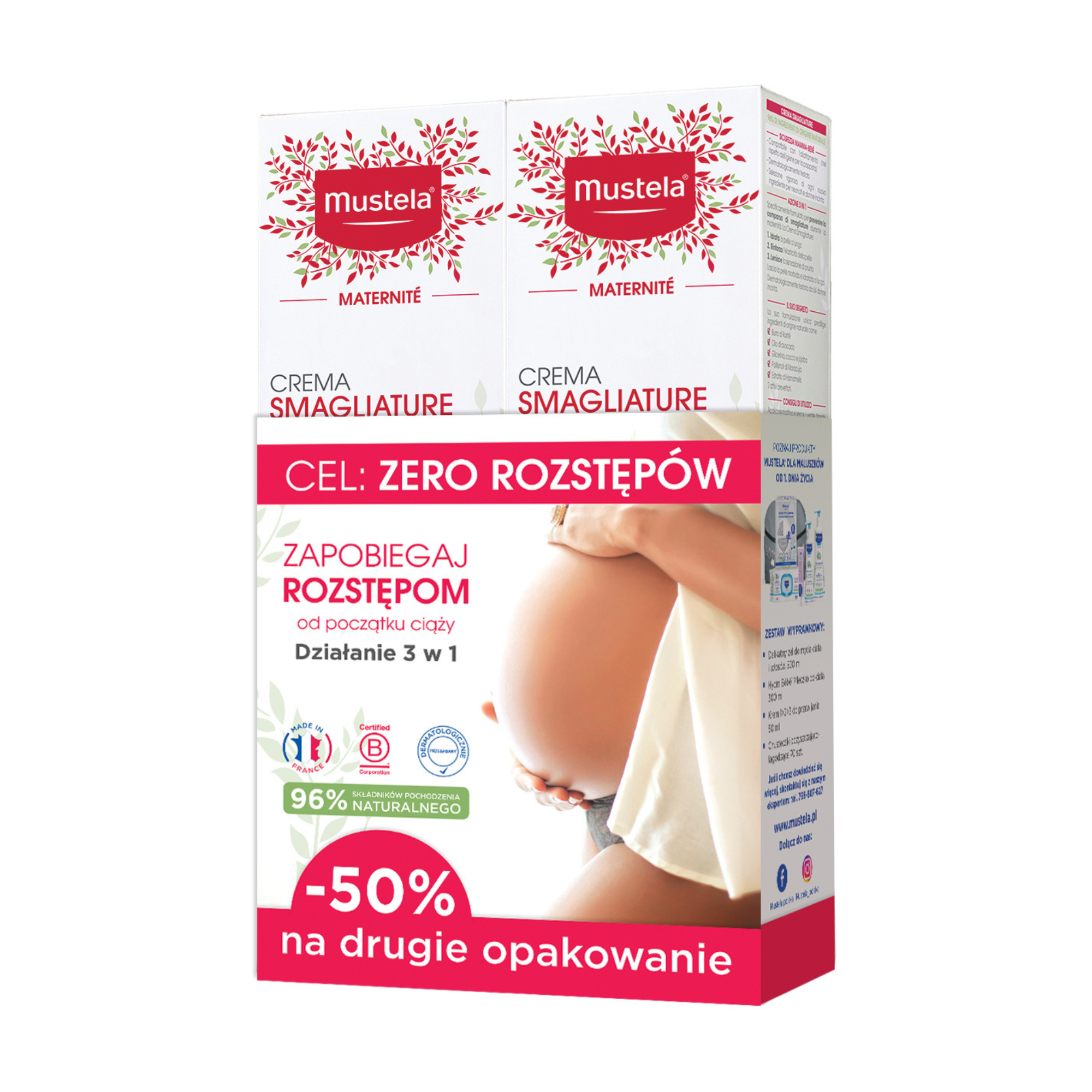 Mustela Maternite krem na rozstępy 3w1 2 x 250 ml [DWUPAK] zdjęcie