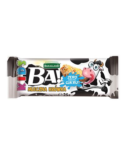 Bakalland BA! KIDS! Baton zbożowy Mleczna krówka, 25 g zdjęcie