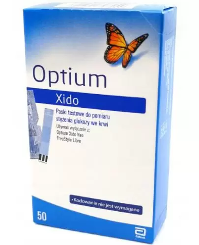 Optium Xido paski testowe do pomiaru stężenia glukozy we krwi 50 sztuk zdjęcie