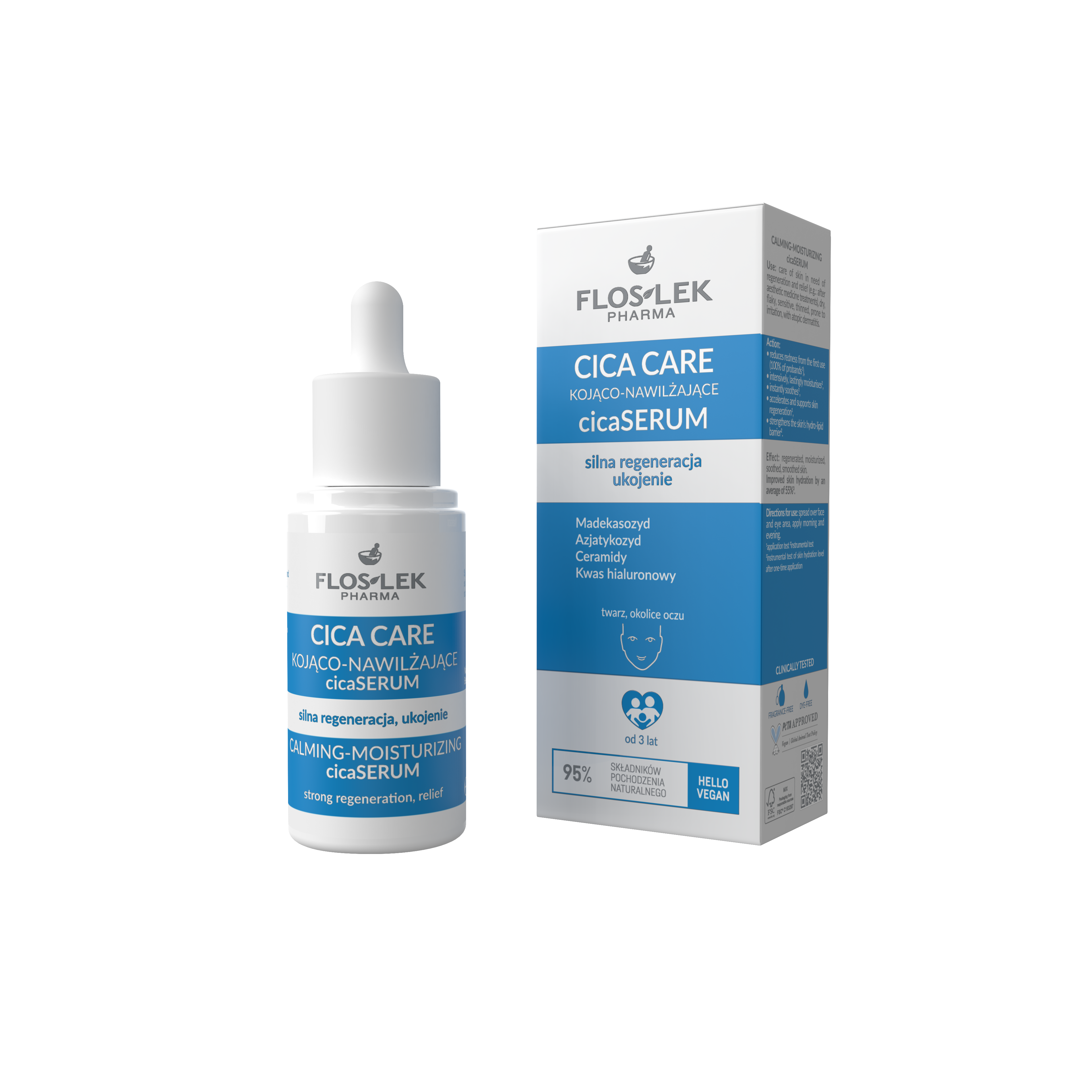 Floslek  Cica Care, Kojąco-nawilżające CICAserum, 30 ml