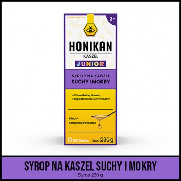 Honikan Kaszel Junior syrop na kaszel suchy i mokry 230 g