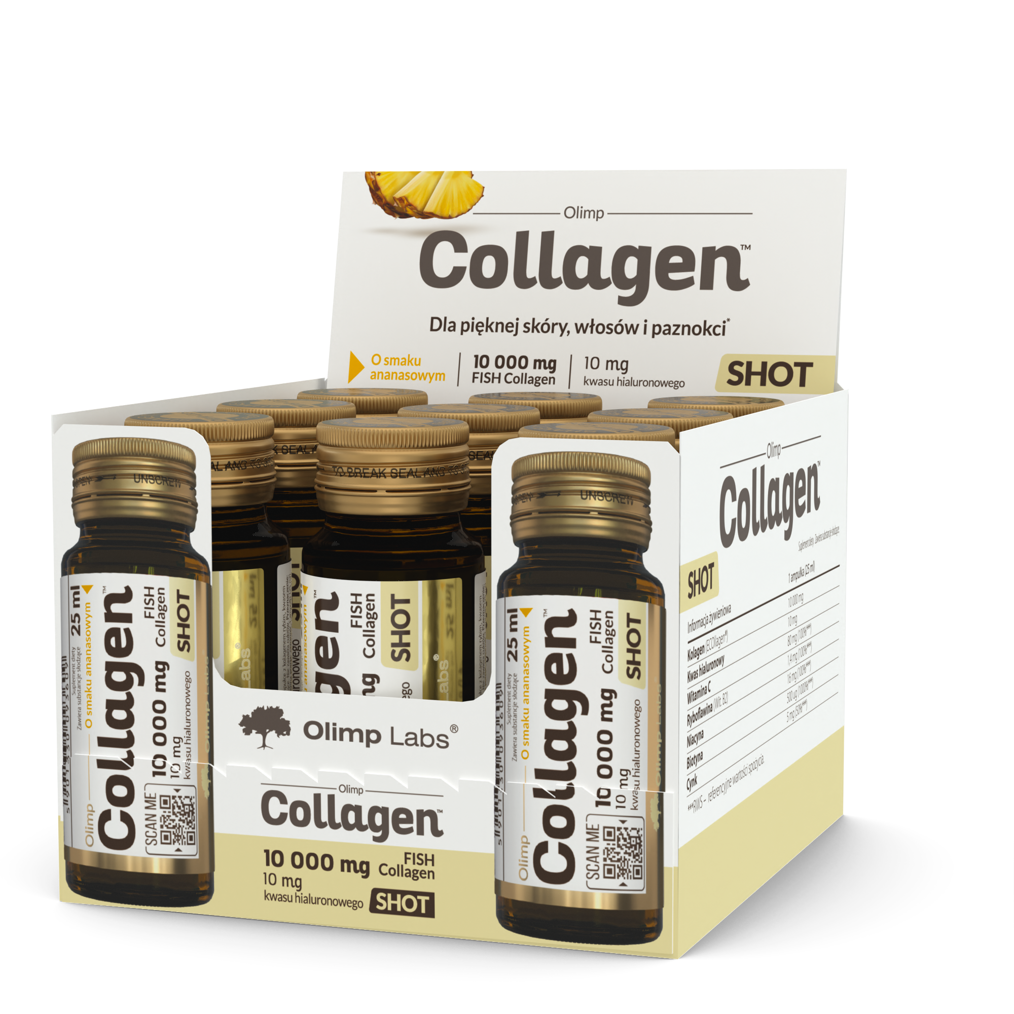 Olimp Collagen ampułka szklana ananas, 9 x 25 ml  zdjęcie