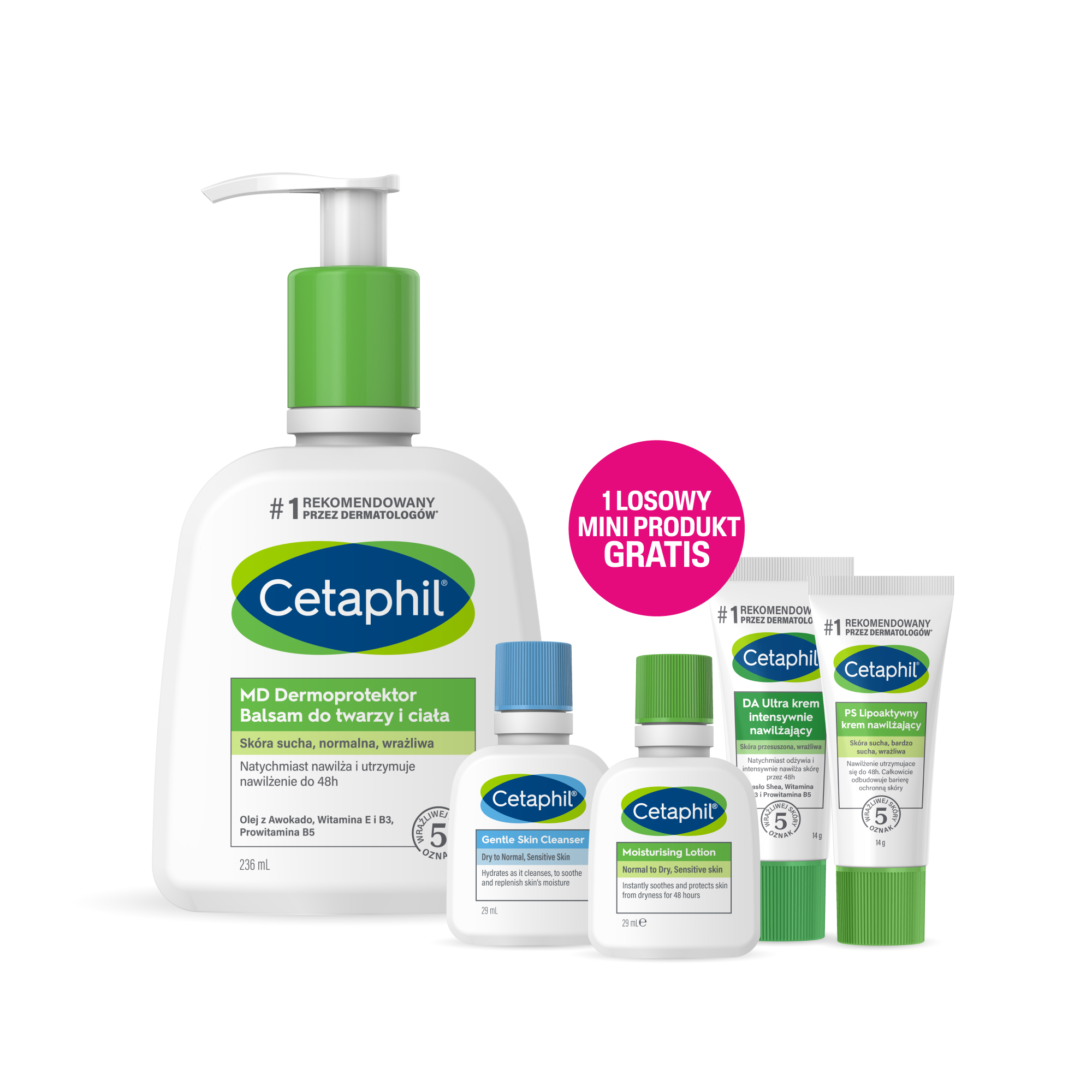 Cetaphil MD Dermoprotektor Balsam do twarzy i ciała, 236 ml + mini produkt