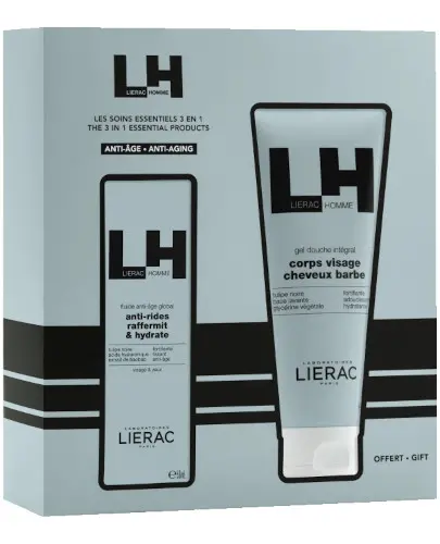 Lierac Homme emulsja Anti-Aging 50 ml+ żel pod prysznic 200 ml [ZESTAW] zdjęcie