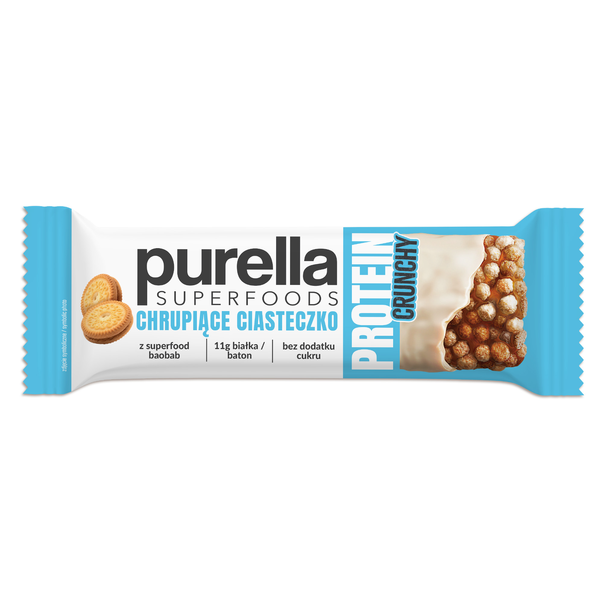 Purella Superfoods Protein bar baton proteinowy chrupiące ciasteczko, 45g zdjęcie