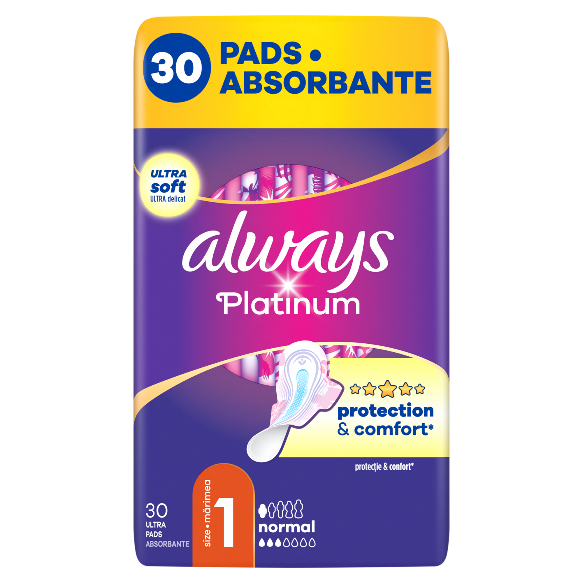 Always Platinum Normal Podpaski ze skrzydełkami rozmiar 1, 30 sztuk
