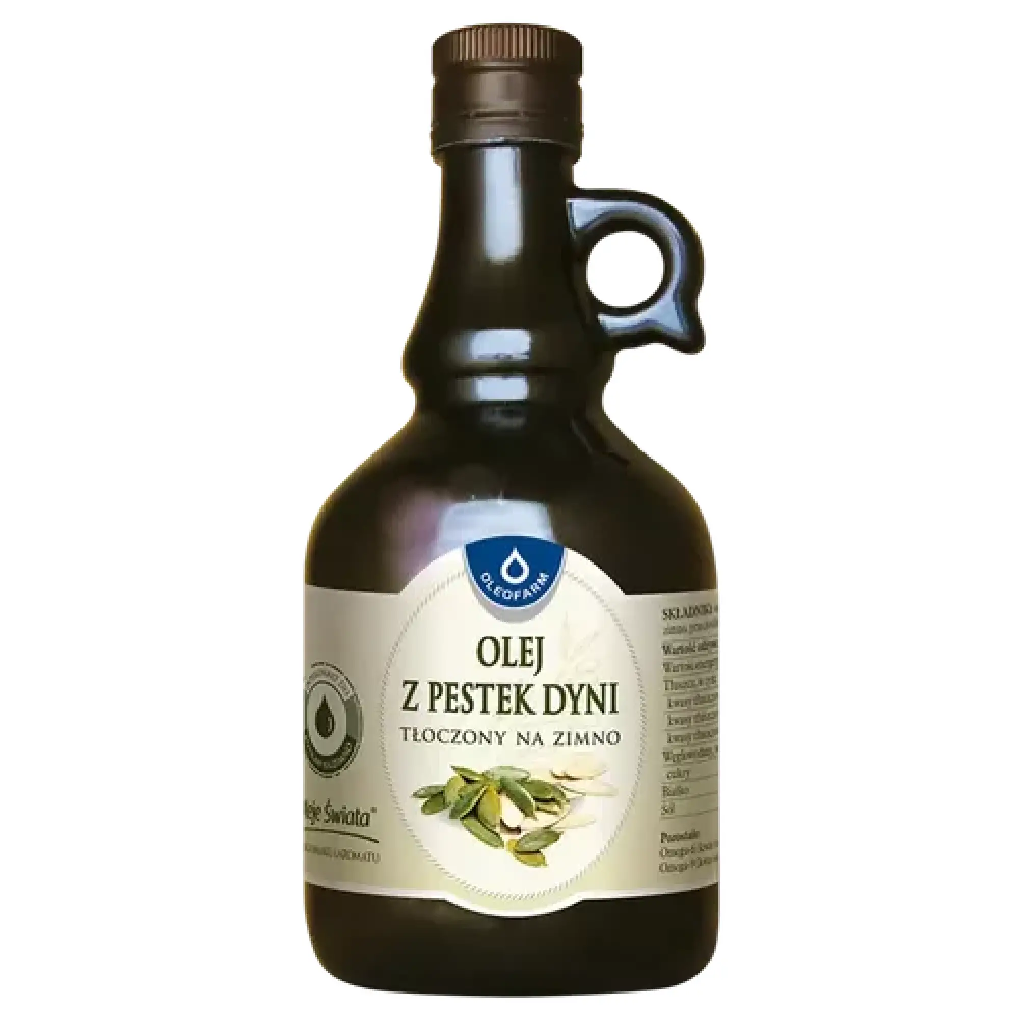 Oleofarm, olej z pestek dyni tłoczony na zimno, 500 ml zdjęcie