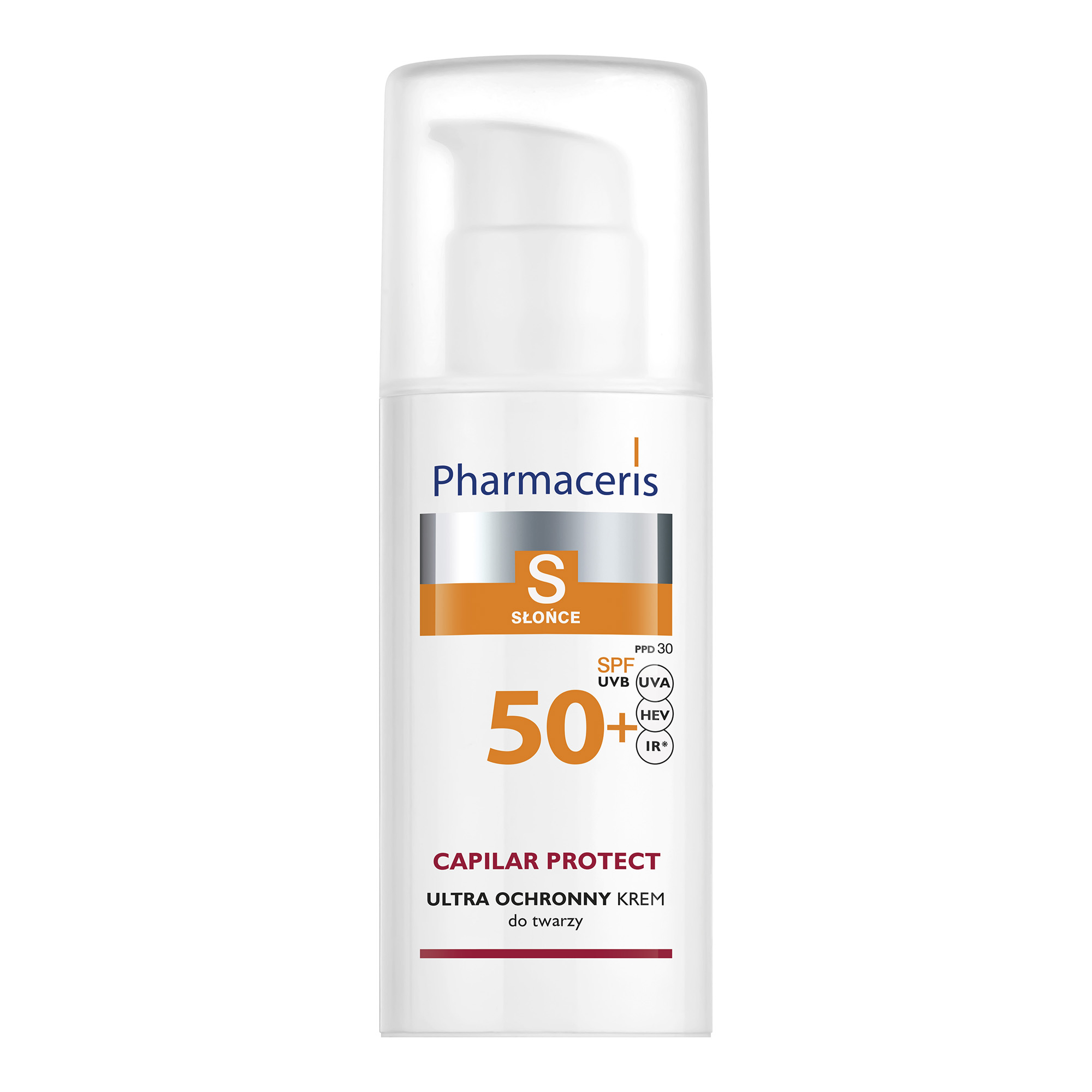 Pharmaceris S, krem ochronny na naczynka i trądzik różowaty SPF 50+, 50 ml