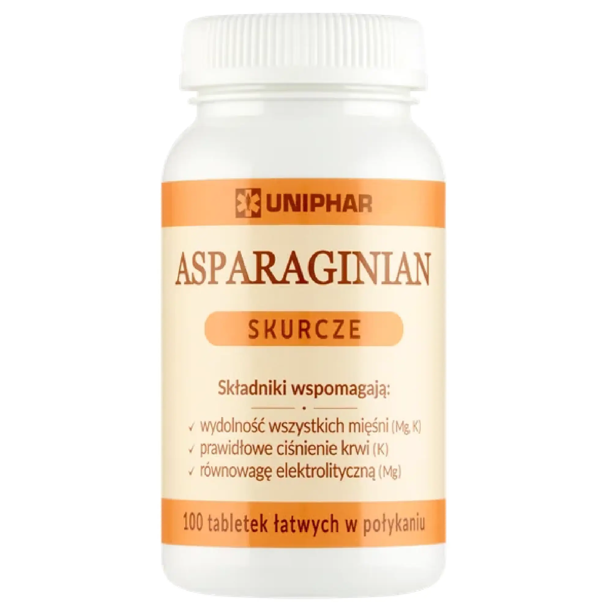Uniphar Asparaginian skurcze, tabletki, 100 sztuk zdjęcie