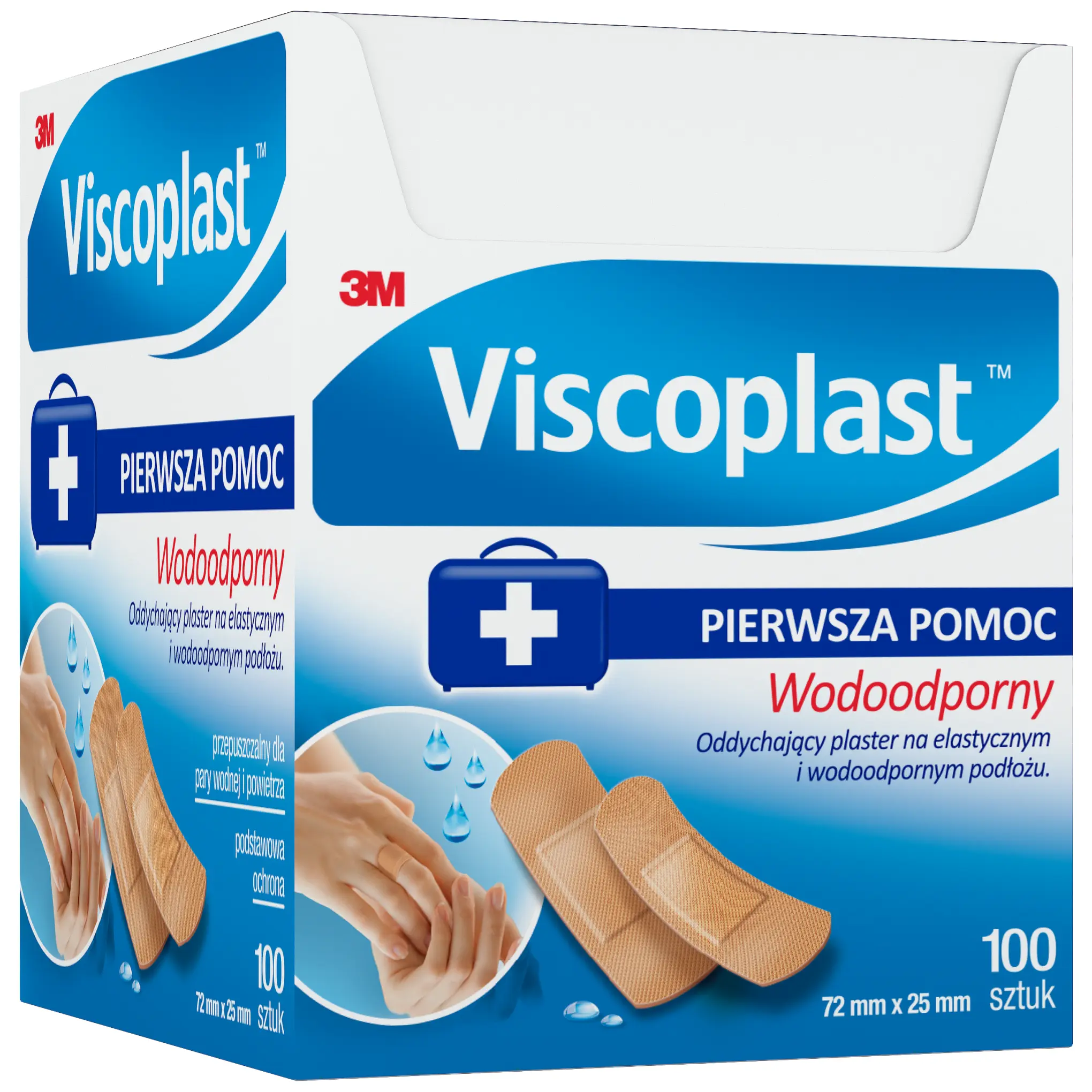 Plastry Wodoodporny 72mm x 25mm 100 sztuk Viscoplast