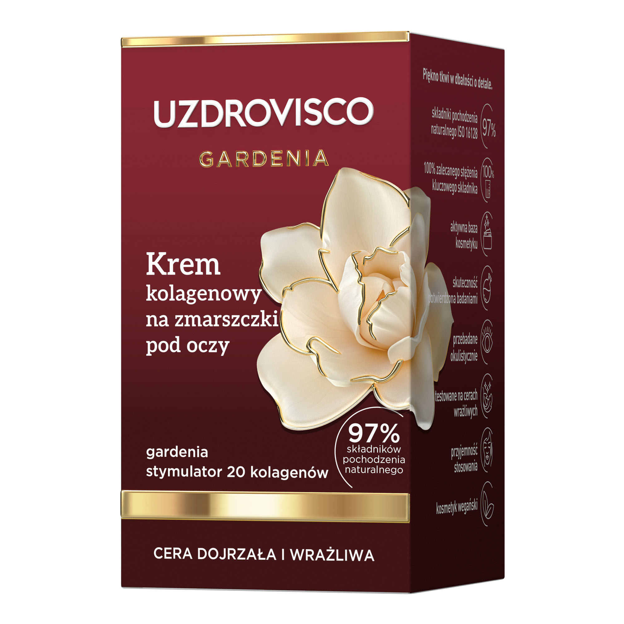 Uzdrovisco Gardenia Krem kolagenowy na zmarszczki pod oczy, 15 ml zdjęcie
