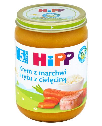 HiPP BIO od pokoleń, Krem z marchwi i ryżu z cielęciną, po 5. m-cu, 190 g, cena, opinie, właściwości zdjęcie