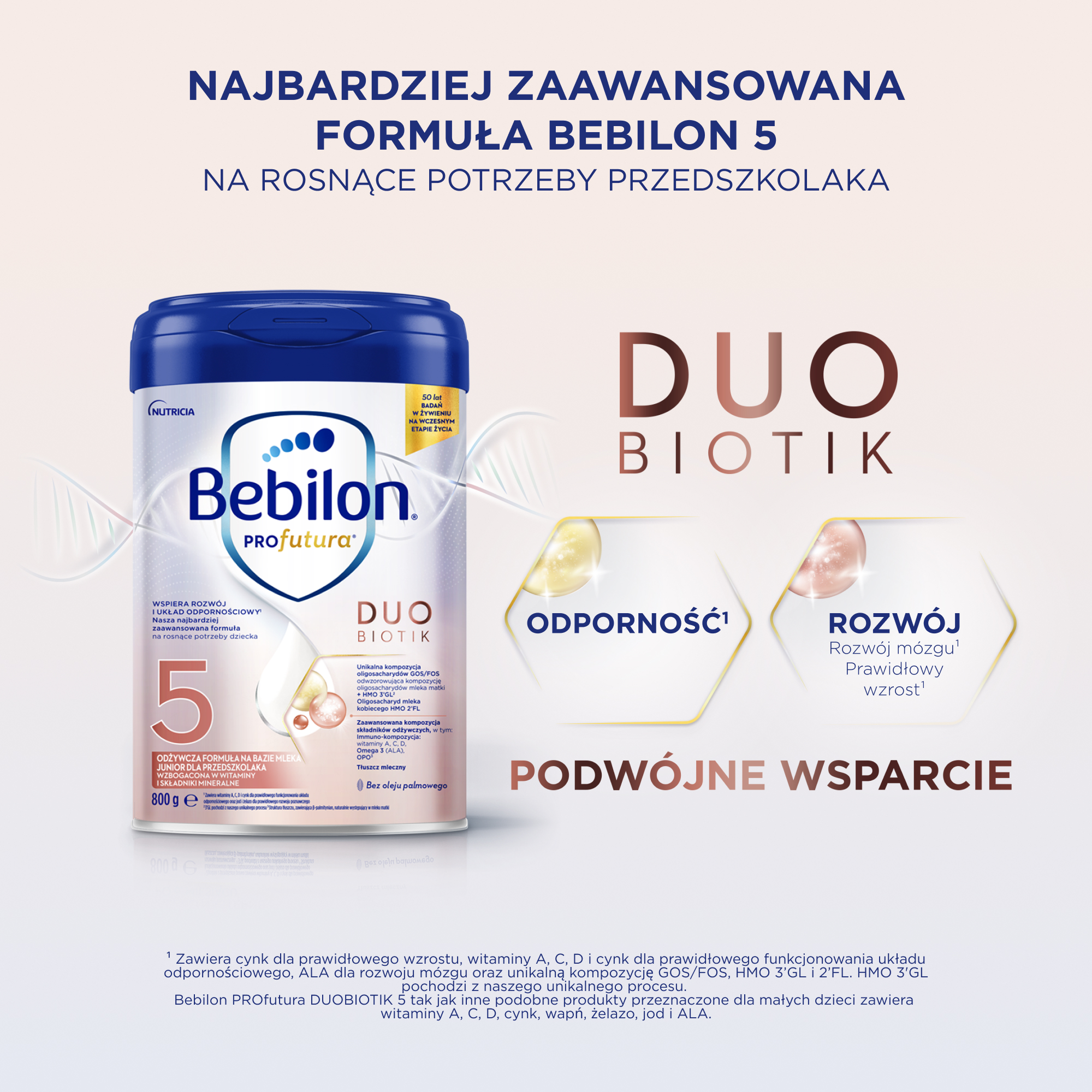 Bebilon PROfutura DUOBIOTIK 5 Junior dla przedszkolaka, odżywcza formuła na bazie mleka, 800 g