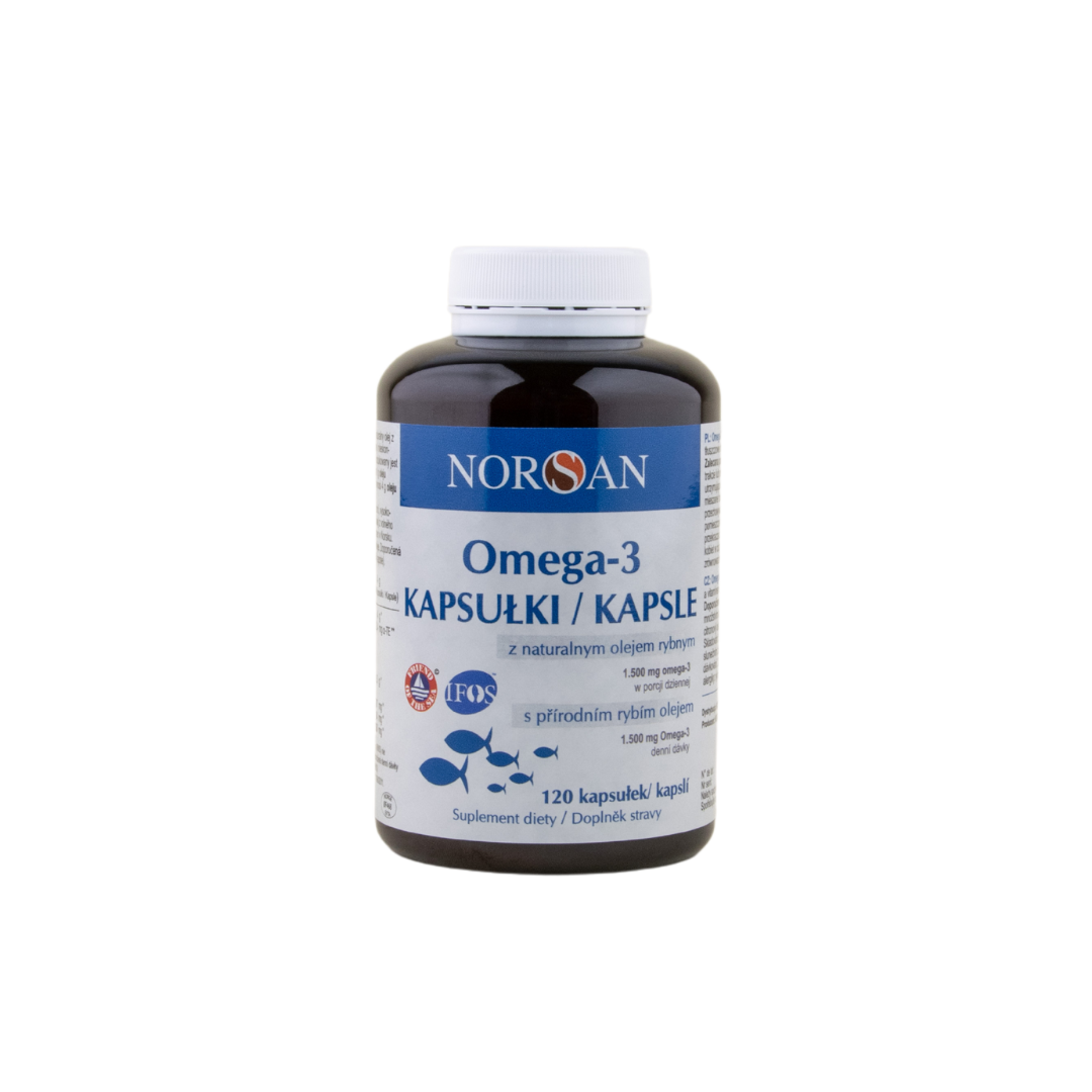 Norsan Omega-3 z olejem rybnym, 120 kapsułek