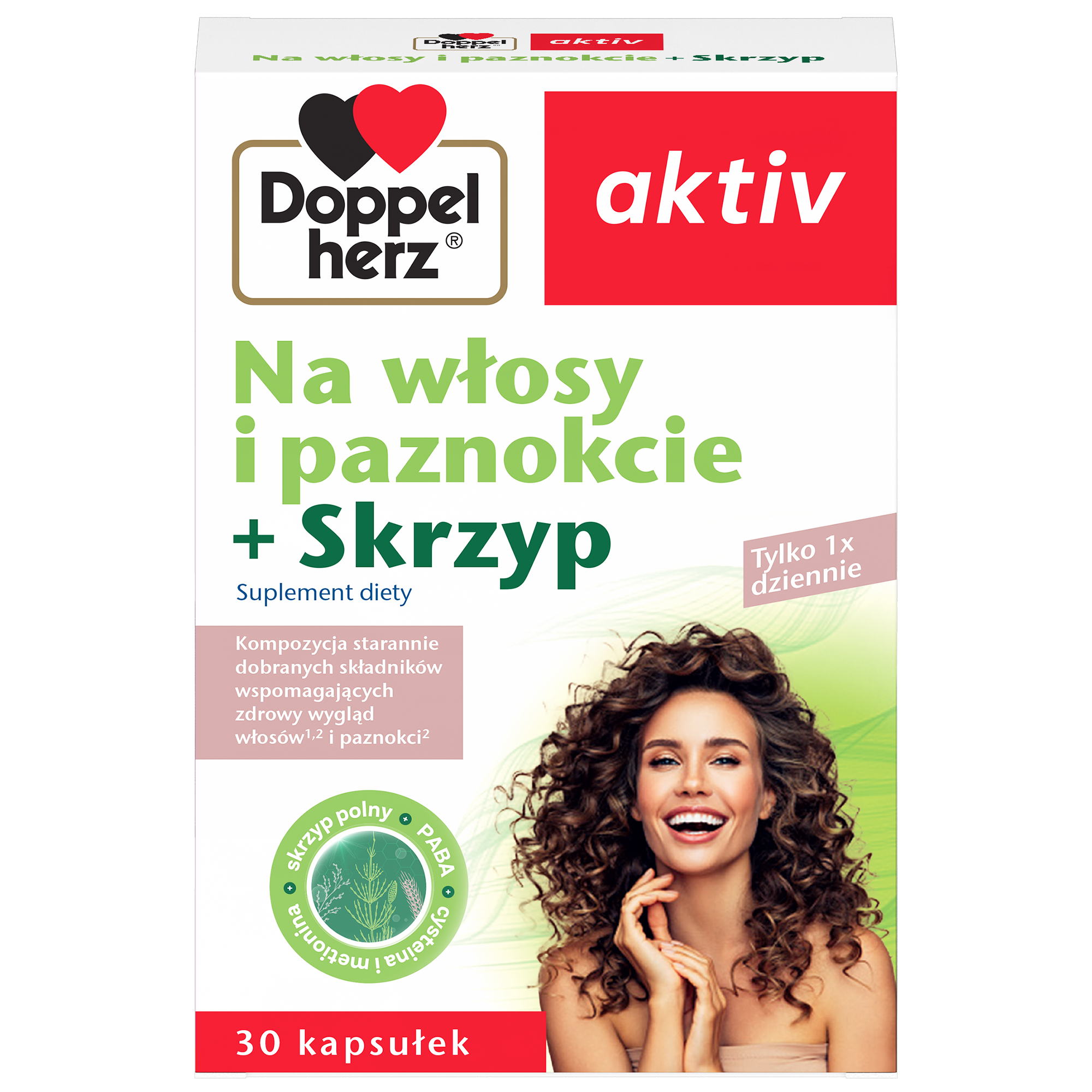 DOPPELHERZ AKTIV Na włosy i paznokcie + skrzyp - 30 kaps. zdjęcie