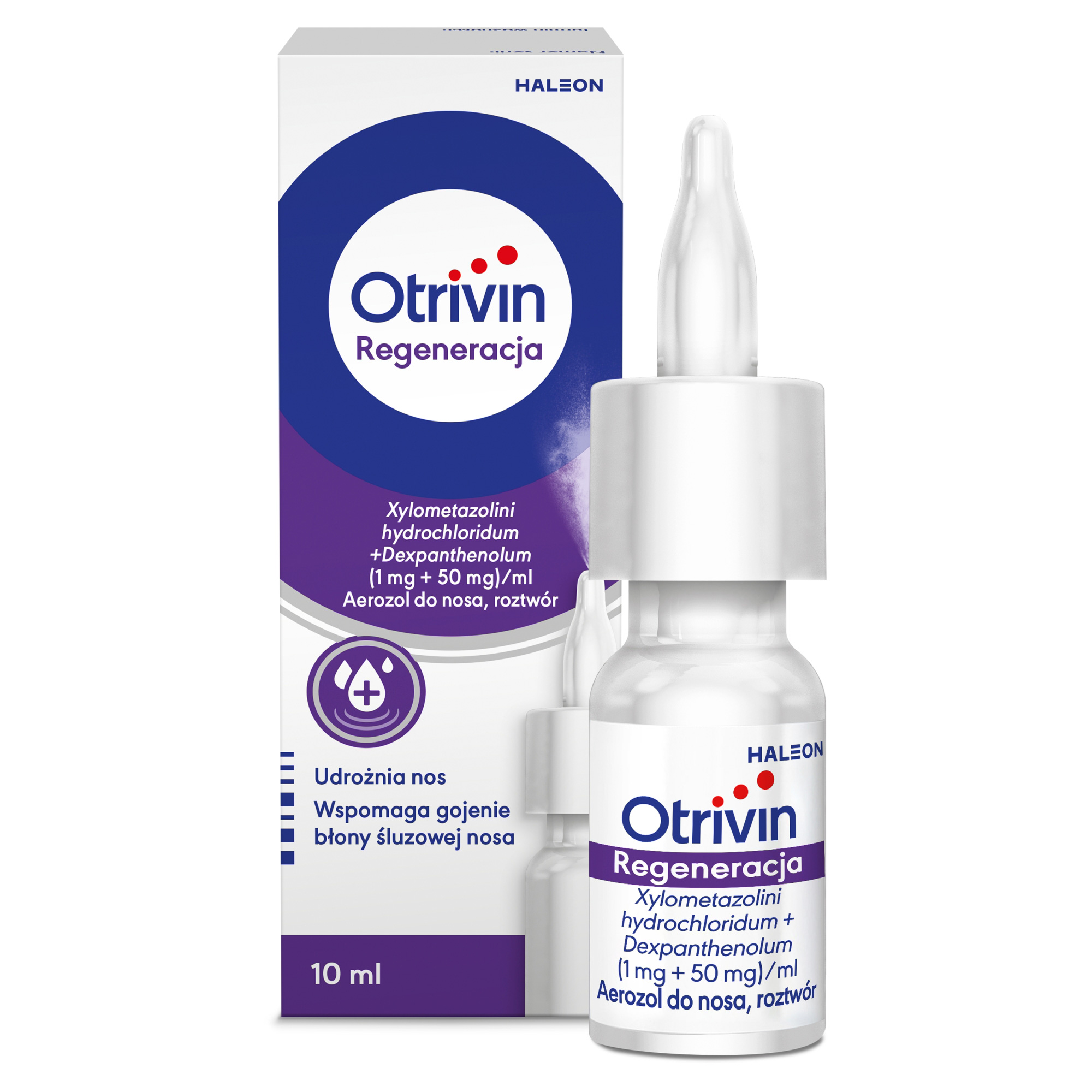 Otrivin Regeneracja, 1 mg+50 mg/ml, aerozol do nosa, 10 ml zdjęcie