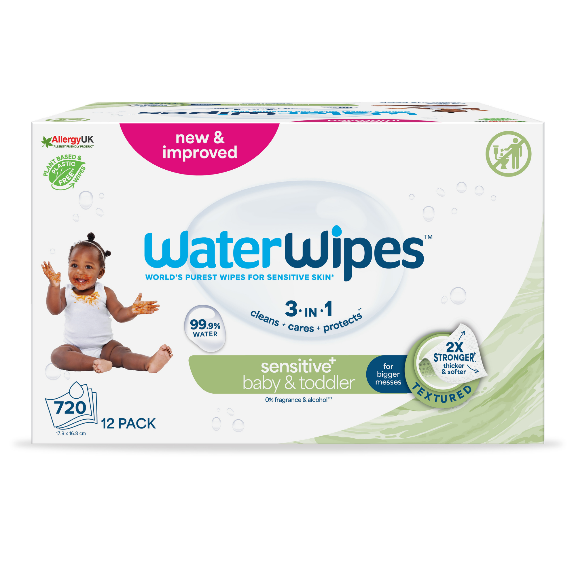 WaterWipes Soapberry Chusteczki nawilżane dla niemowląt, 12 x 60 sztuk zdjęcie