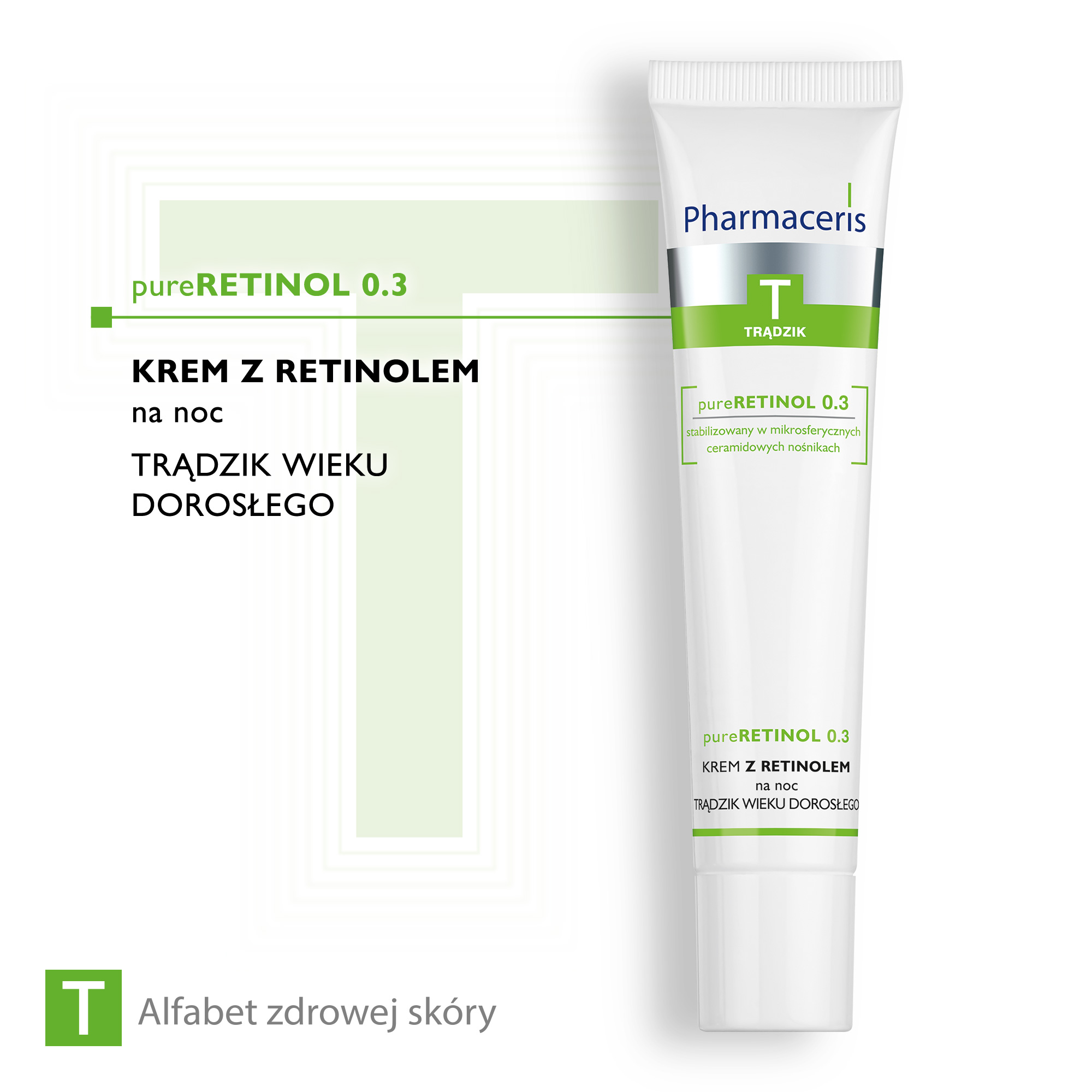 PHARMACERIS T PURERETINOL 0.3, krem z retinolem na trądzik wieku dorosłego na noc, 40 ml