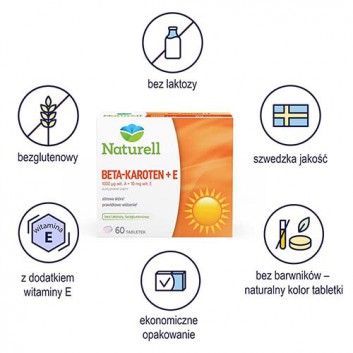 NATURELL Beta-karoten + E, 60 tabl.