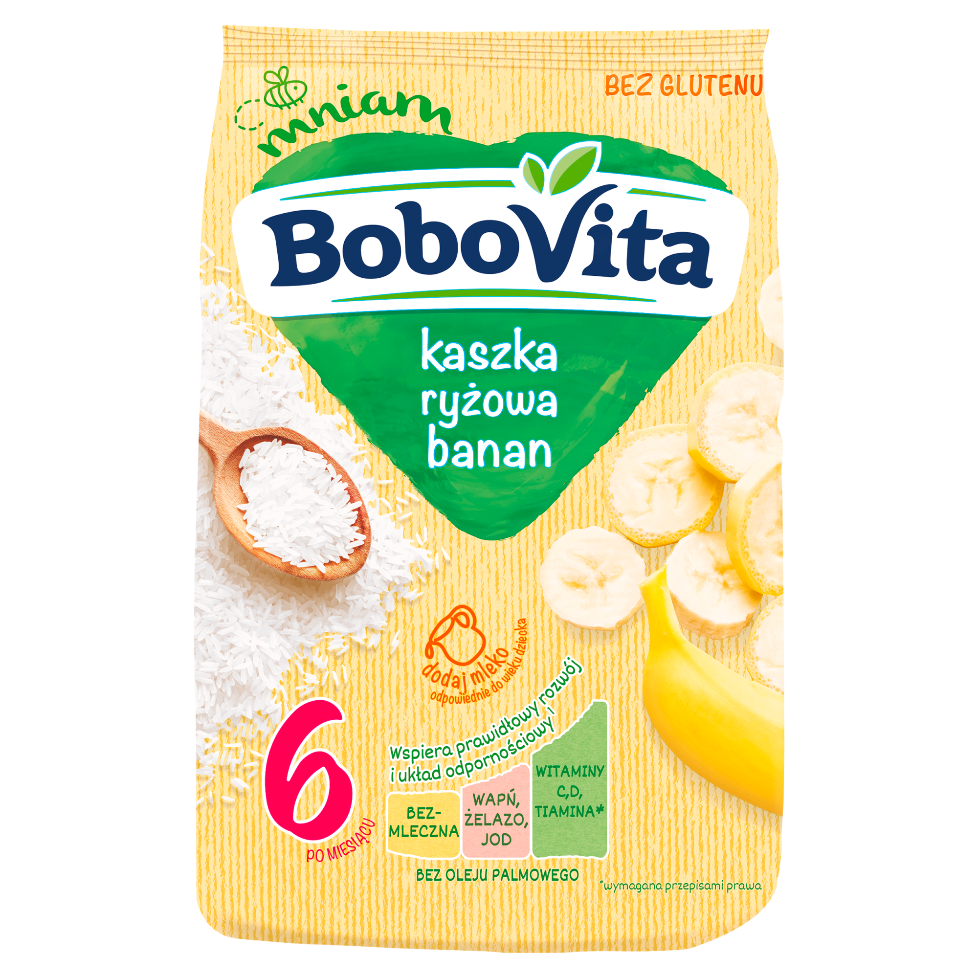 BOBOVITA Kaszka ryżowa o smaku bananowym po 6. miesiącu życia, 180 g zdjęcie