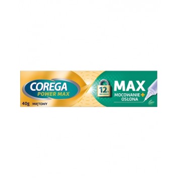 Corega Power Max Mocowanie + Osłona krem mocujący do protez zębowych o smaku miętowym 40 g